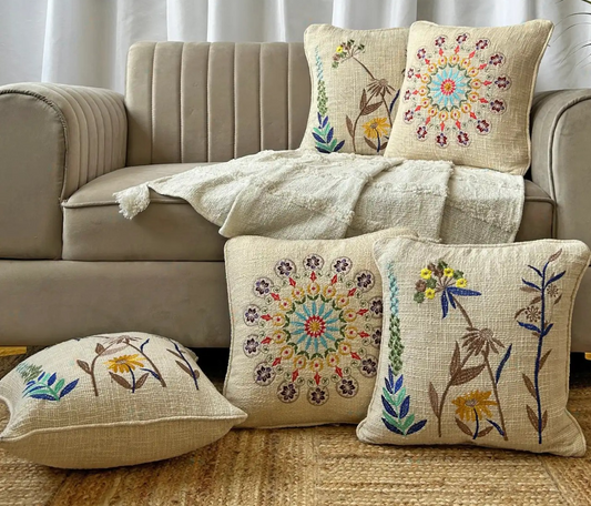 Embriodered premium cushion cover set of 5