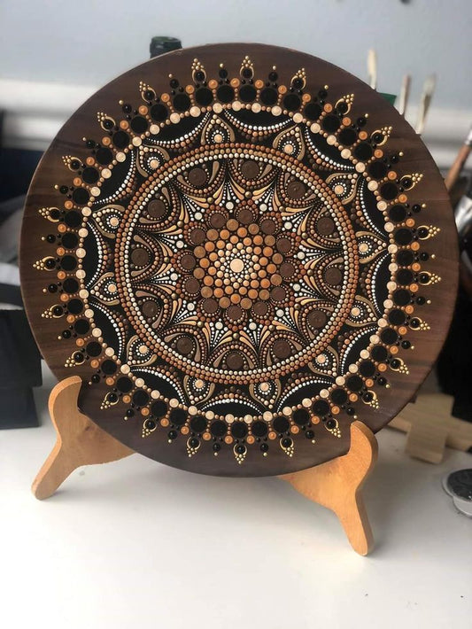 brown dot art mandala