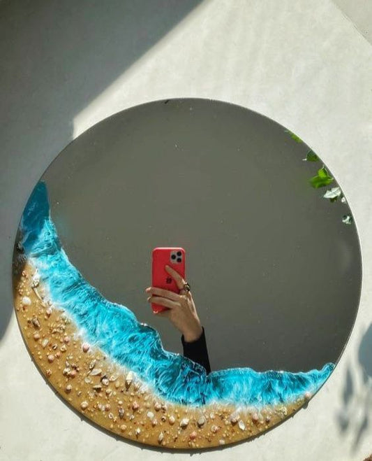 Beach theme resin mirror