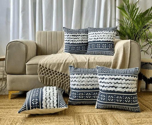 Boho Theme Tufted Premium Cushion Cover